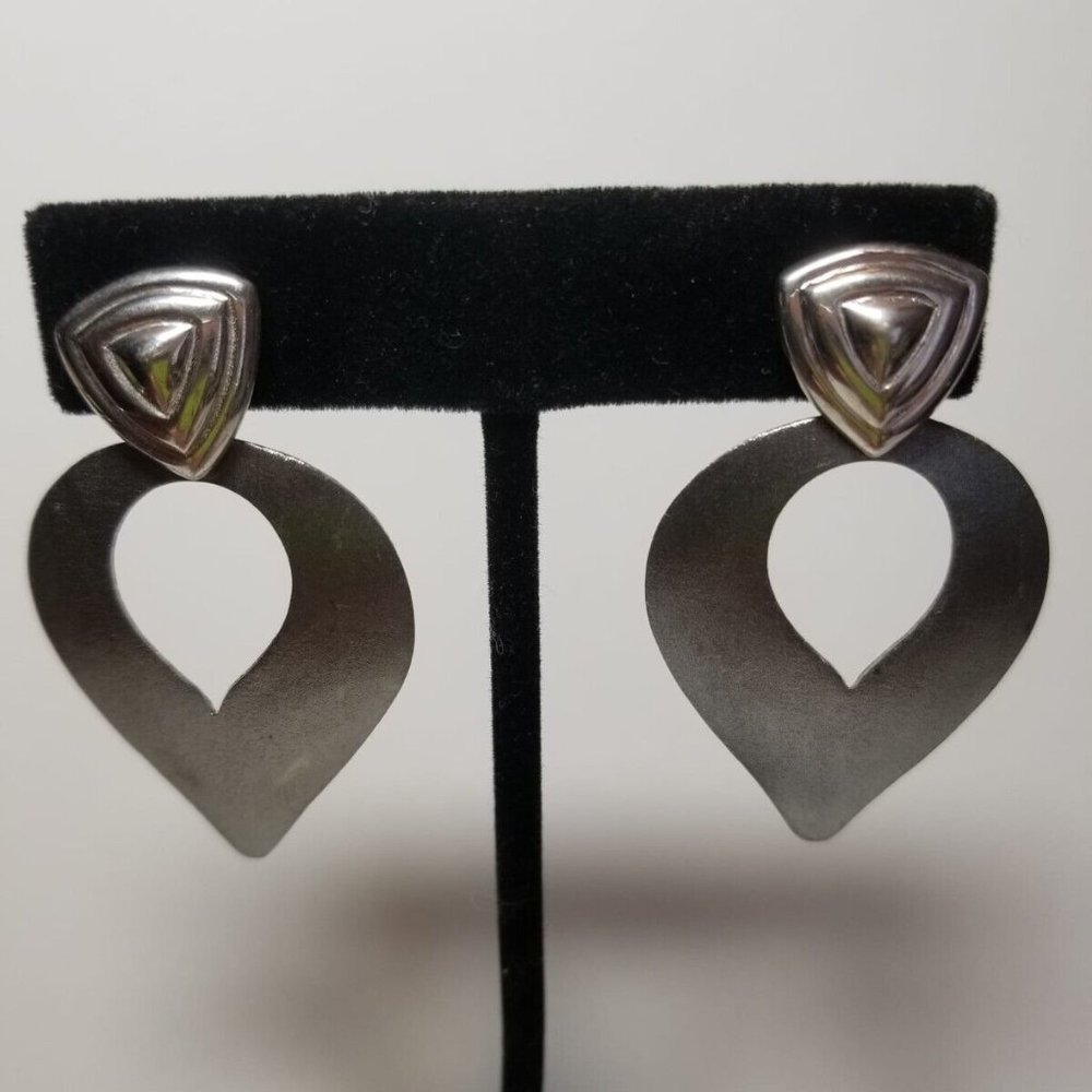 925 Sterling Silver Non Tarnish Unique Teardrop Inverted Pear Post Earrings